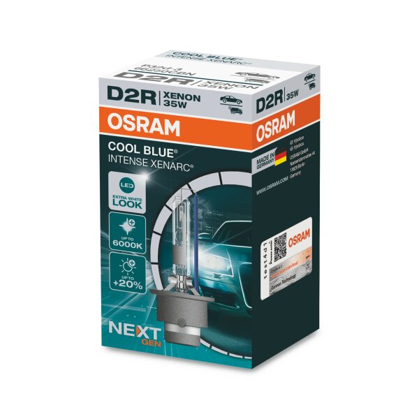 Osram COOL BLUE® INTENSE D2R NextGen. 6000K +20%, Xenon 12V+24V, 1er Falschachtel - 66250CBN