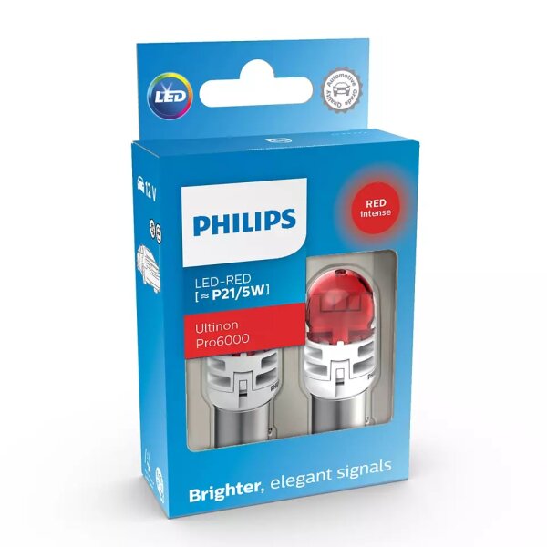 LED P21/5W 12V 2.5/0.5W Ultinon Pro6000 SI Red Intense NOECE 2St. Philips