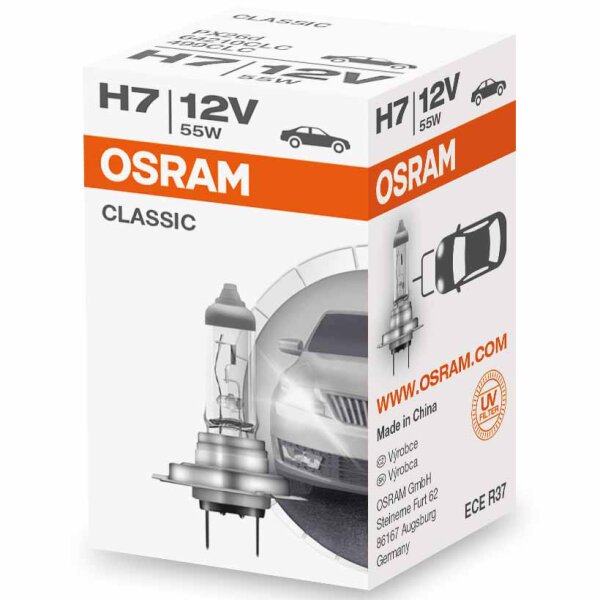 Osram Halogen Classic H7, Halogen 12V, 1er Faltschachtel - 64210CLC