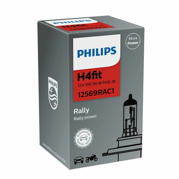 H4 Rally 12V 100/90W P43t-38 1 St. Philips (no ECE)