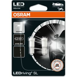 LEDriving® SL W2.3W W2x4.6d 0.25W 12V 6000K 25 lm White 2 St. OSRAM