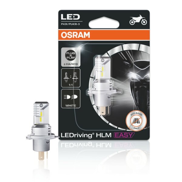 LEDriving® HLM EASY H4/H19 12V 19W P43t/PU43t-3 6500K White 1St. Blister OSRAM