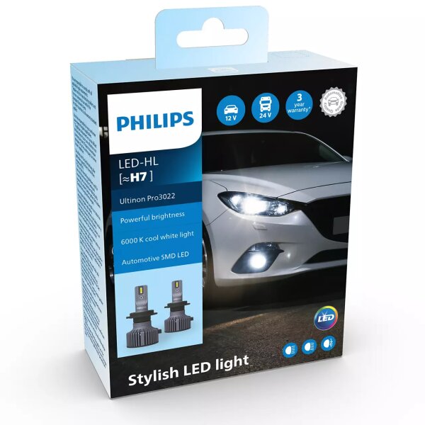 H7 LED Philips Ultinon Pro3022 Scheinwerferlampe 6000K