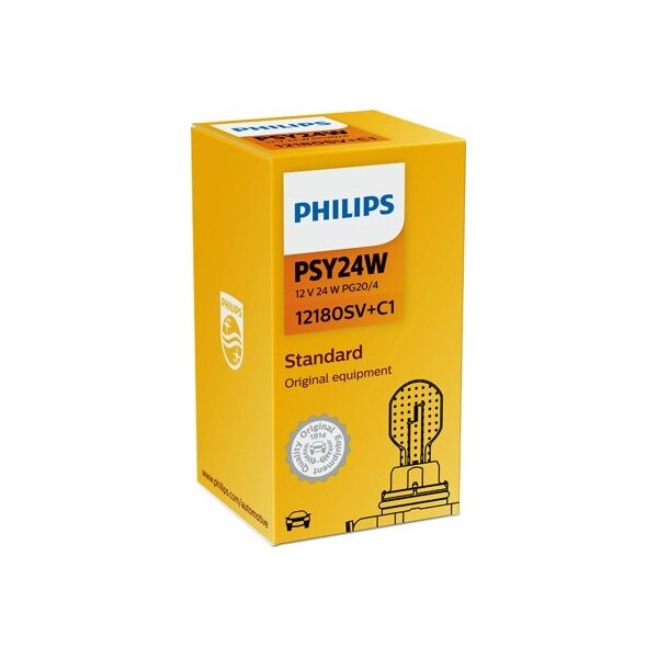 PHILIPS 12180SV+C1 - PSY24WSV+ 12V 24W PG20/4 Silver Vision Plus  1Stk.