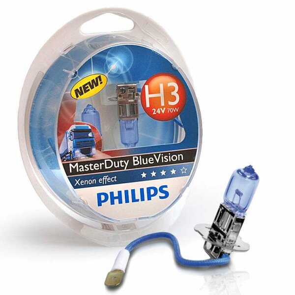 PHILIPS 13336MDBVS2 - H3 24V 75/70W PK22s MasterDuty BlueVision 2 Stk.