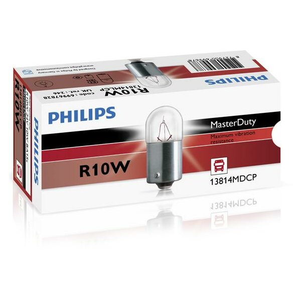 PHILIPS 13814MDCP - R10W MasterDuty 24V 10W BA15s 1St