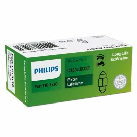 PHILIPS 12860LLECOCP - 10W 12V SV8.5 30mm LongLife EcoVision Soffitte 1St