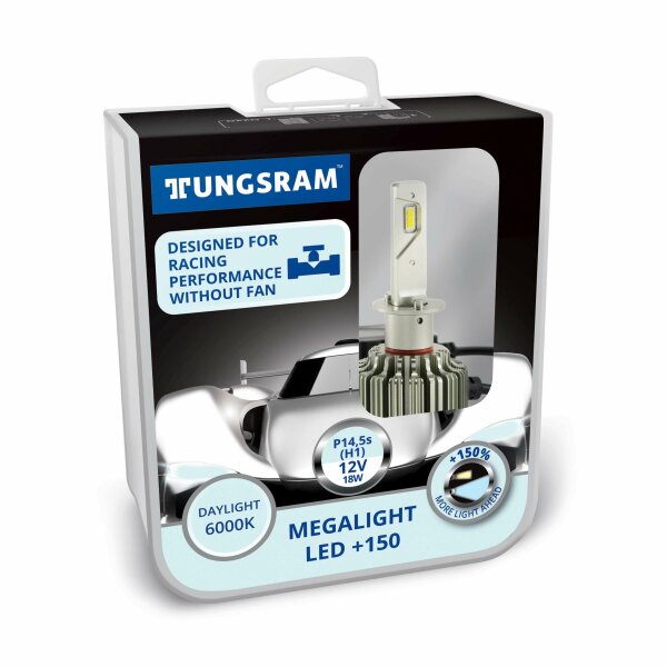 Tungsram 93115659 - H1 12V 18W P14.5s Megalight LED + 150 6000K 2St NOECE