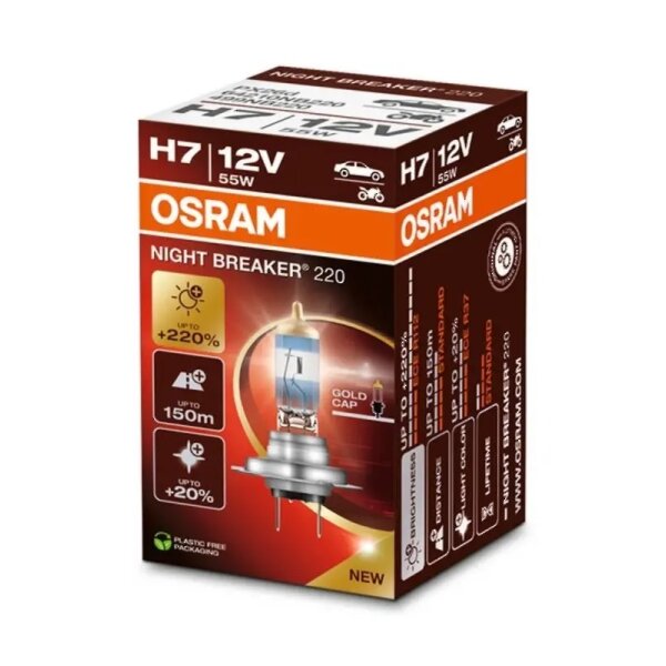 OSRAM 64210NB220 - H7 12V 55W PX26d NIGHT BREAKER® 220 +220% 1 Stk.