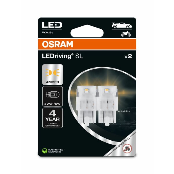 OSRAM 7515DYP-2BL - W21/5W LEDriving SL Amber 12V Blister 2 Stk.