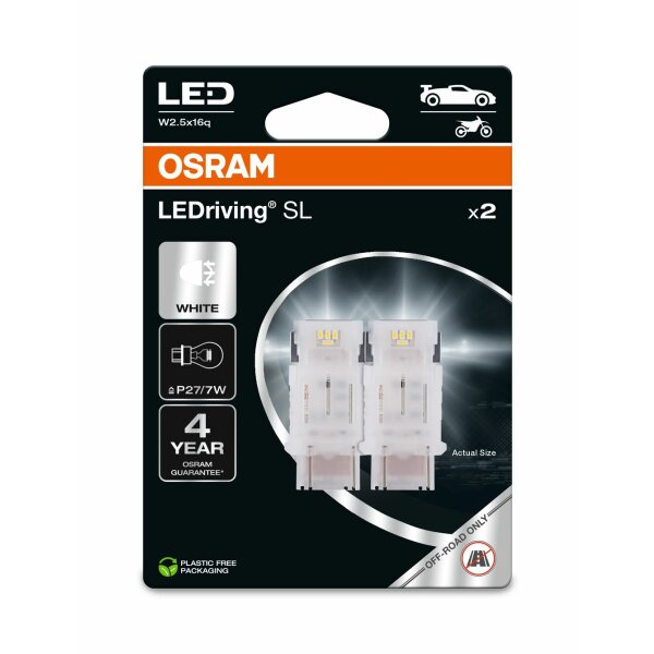 OSRAM 3157DWP-2BL - P27/7W LEDriving SL White 6000K 12V Blister 2 Stk.