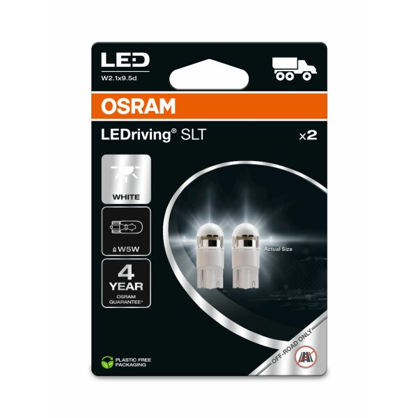 OSRAM 2845DWP-2BL - LED W5W 24V 1W W2.1x9.5d LEDriving SLT White 6000K Blister NO ECE 2Stk.