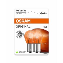 OSRAM 7507-2BL - PY21W 12V 21W BAU15s (gelb) Blister 2Stk.