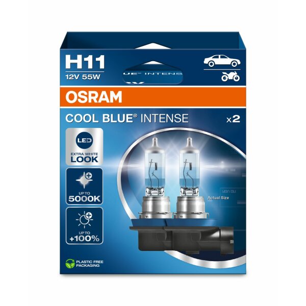 OSRAM 64211CBN-2HB - H11 12V 55W PGJ19-2 Cool Blue INTENSE NextGen. 5000K +100% Duo 2Stk.