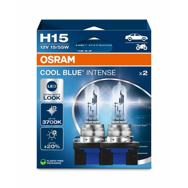 OSRAM 64176CBN-2HB - H15 12V 15/55W PGJ23t-1 Cool Blue INTENSE NextGen. 3700K +100% Duo 2Stk.