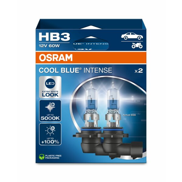 OSRAM 9005CBN-2HB - HB3 12V 60W P20d Cool Blue INTENSE NextGen. 5000K +100% Duo 2Stk.