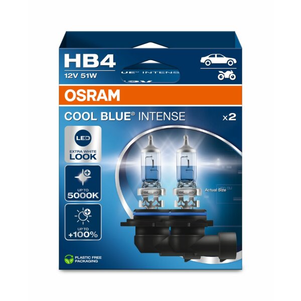 OSRAM 9006CBN-2HB - HB4 12V 51W P22d Cool Blue INTENSE NextGen. 5000K +100% Duo 2Stk.