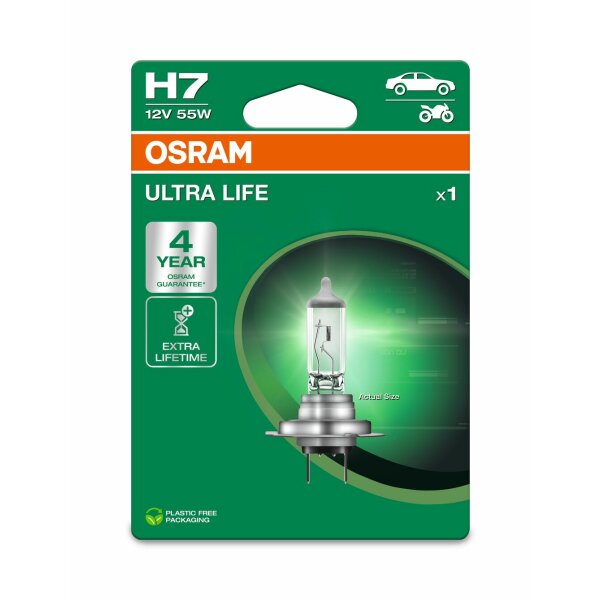 OSRAM 64210ULT-1BL - H7 12V 55W PX26d ULTRA LIFE 4 Jahre Garantie 1Stk. Blister