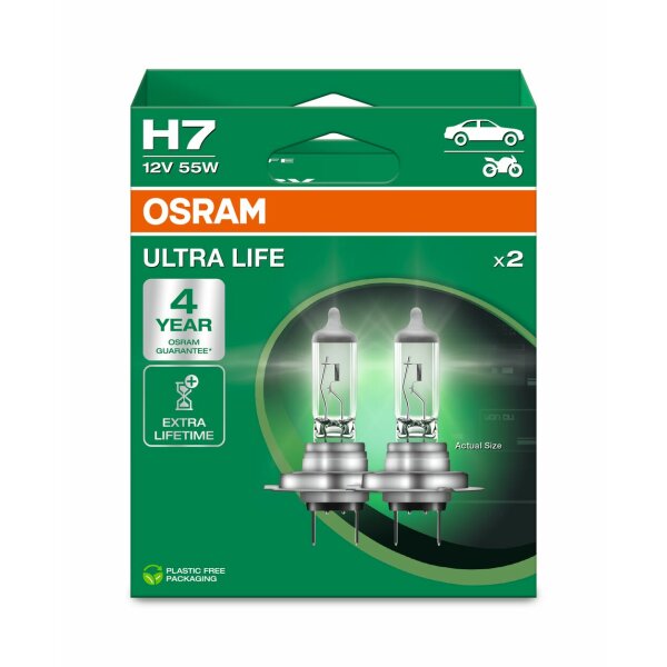 OSRAM 64210ULT-2HB - H7 12V 55W PX26d ULTRA LIFE 4 Jahre Garantie 2Stk.