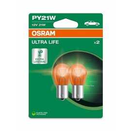 OSRAM 7507ULT-2BL - PY21W 12V 21W BAU15s (gelb) ULTRA...