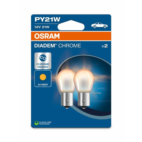 OSRAM 7507DC-2BL - PY21W 12V 21W BAU15s Diadem Chrome NextGen. 2Stk. Blister