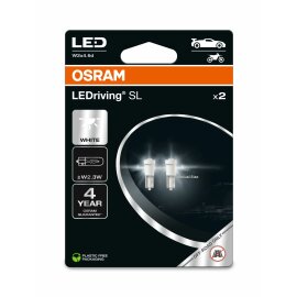 OSRAM 2723DWP-2BL - LEDriving® SL ~W2.3W W2x4.6d 0.25W 12V 6000K 25 lm White 2Stk.