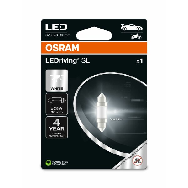 OSRAM 6418DWP-1BL - C5W (36 mm) LEDriving SL White 6000K 12V Blister 1 Stk.