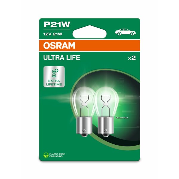 OSRAM 7506ULT-2BL - P21W 12V 21W BA15s ULTRA LIFE 2Stk. Blister